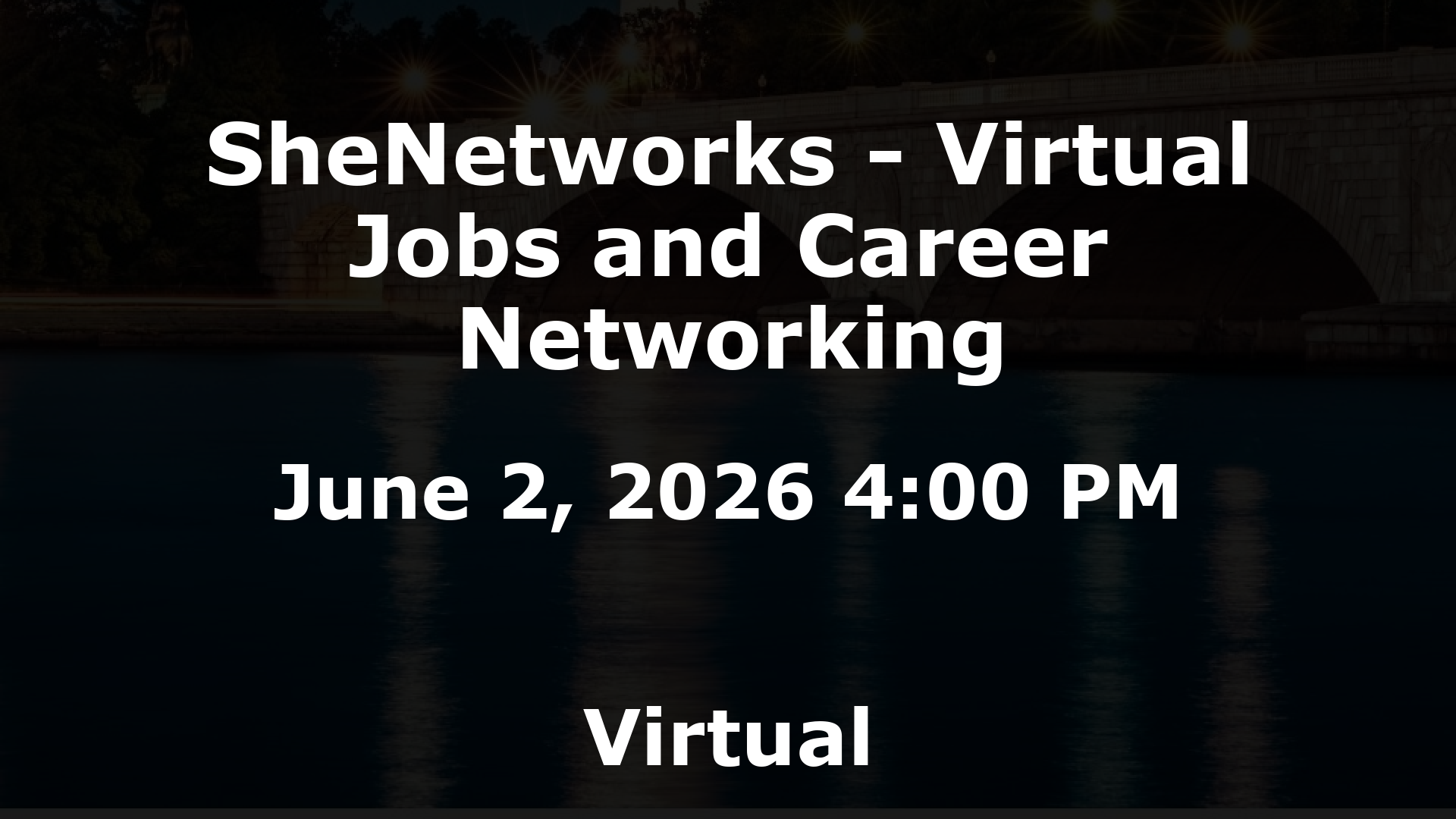 SheNetworks - Virtual Jobs and Career Networking event image
